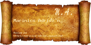 Marinics Adrián névjegykártya