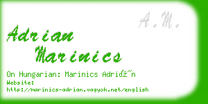 adrian marinics business card